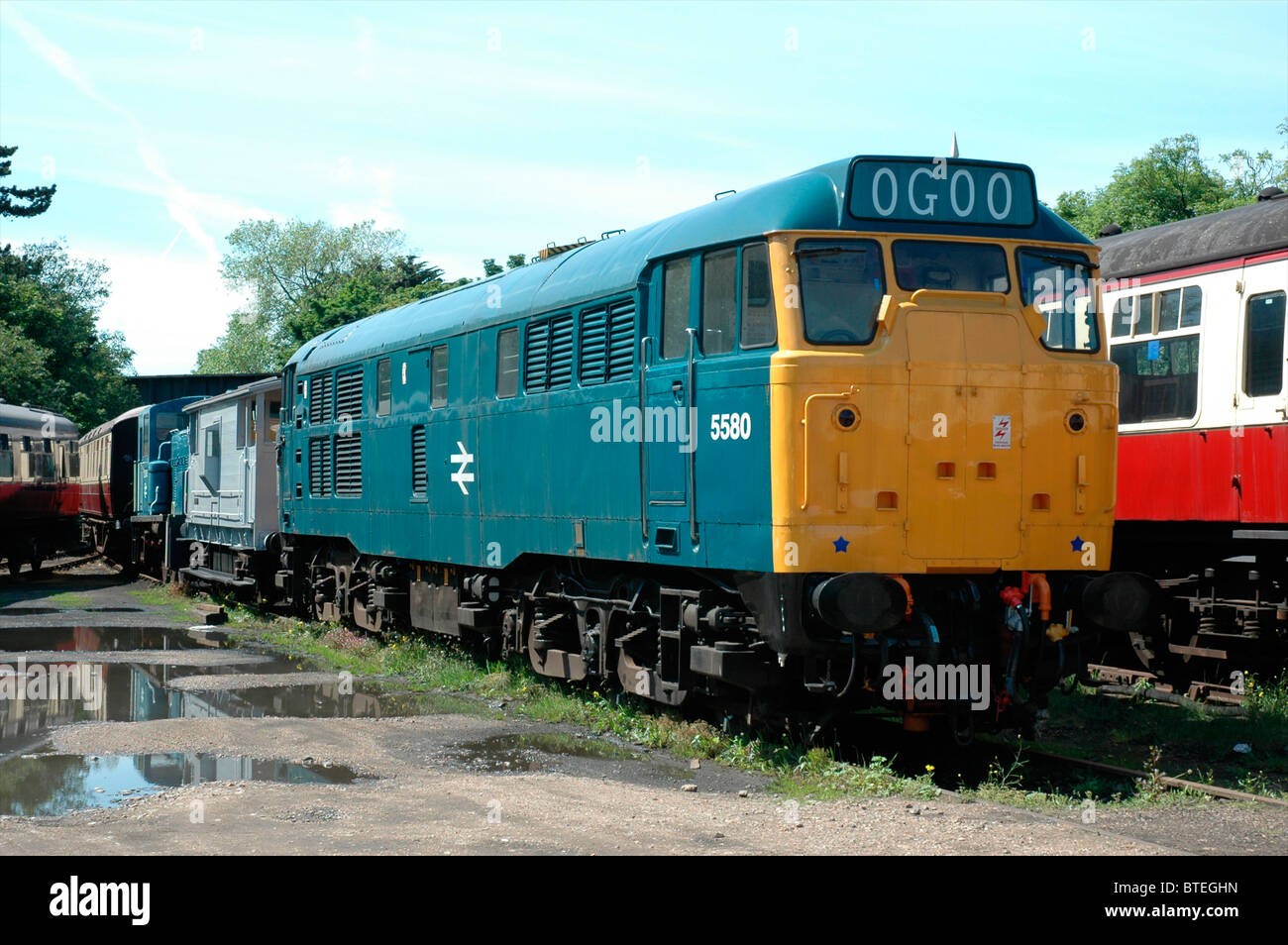 Pinceau préservé la classe 31 loco diesel No 5580, North Norfolk Norfolk, Sheringham, fer, England, UK Banque D'Images