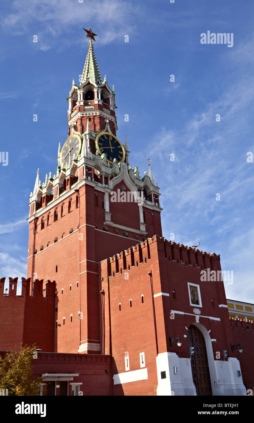 La tour Spasskaya du Kremlin de Moscou, Russie Banque D'Images