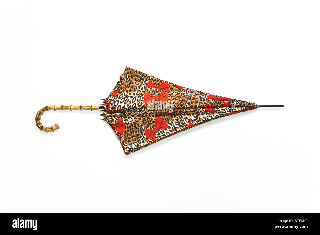 Leopard Imprimer Parapluie Crook Bow Banque D'Images