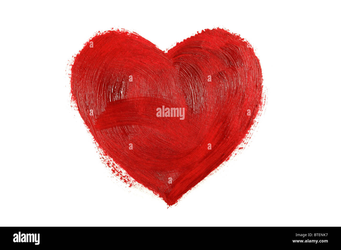 Coeur rouge peint Banque D'Images