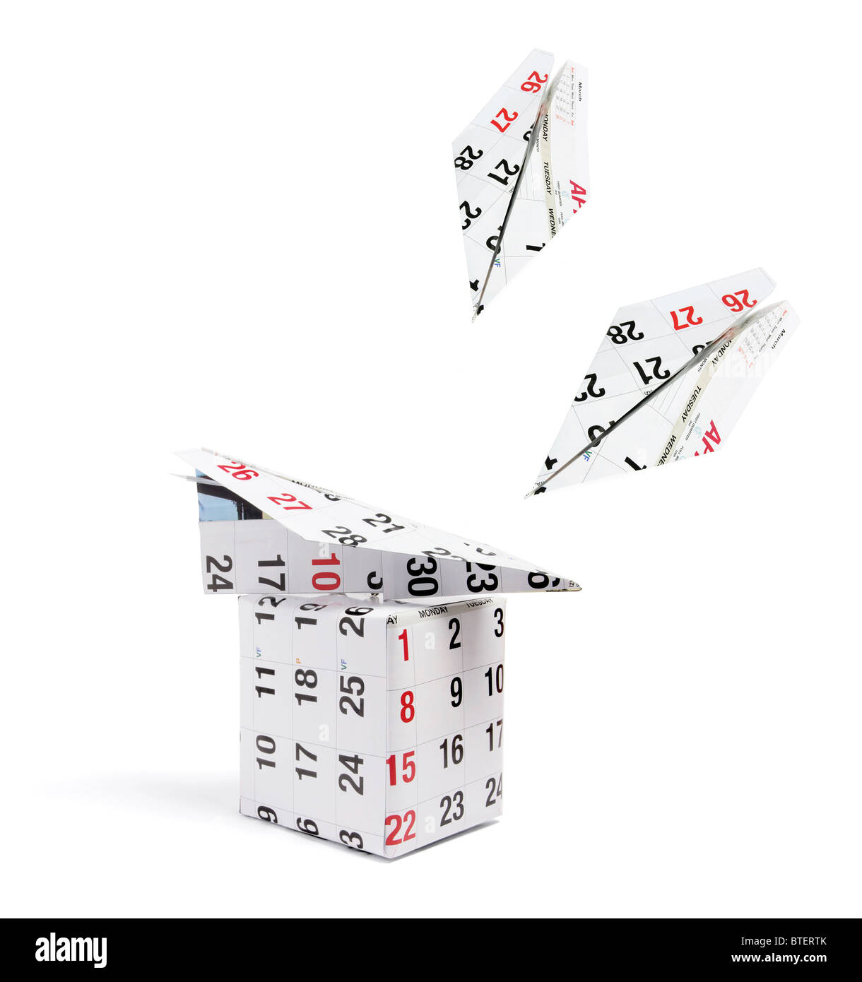 Colis cadeaux et calendrier Paper Planes Banque D'Images