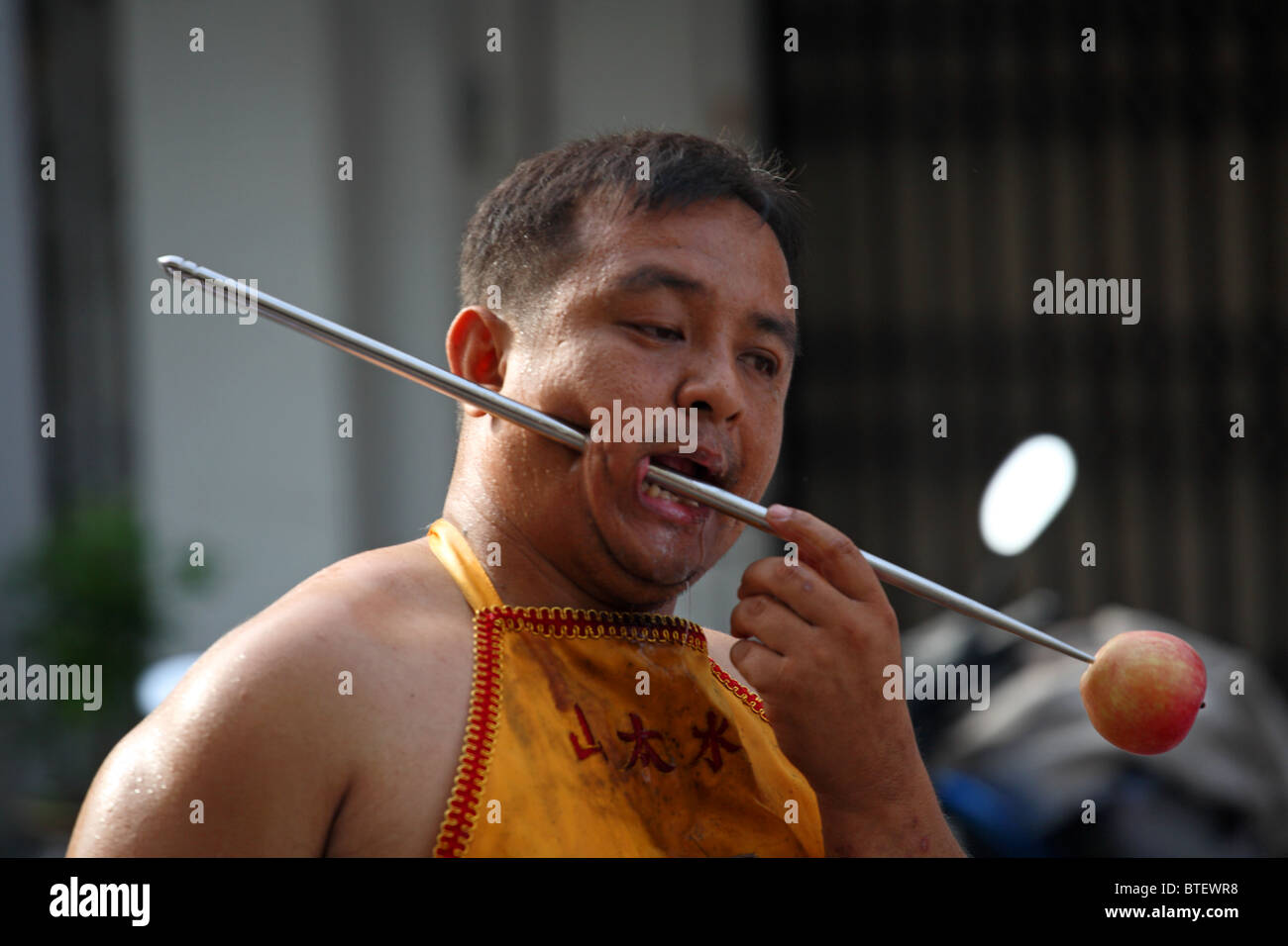 Participant au festival végétarien de Phuket, Thaïlande Banque D'Images