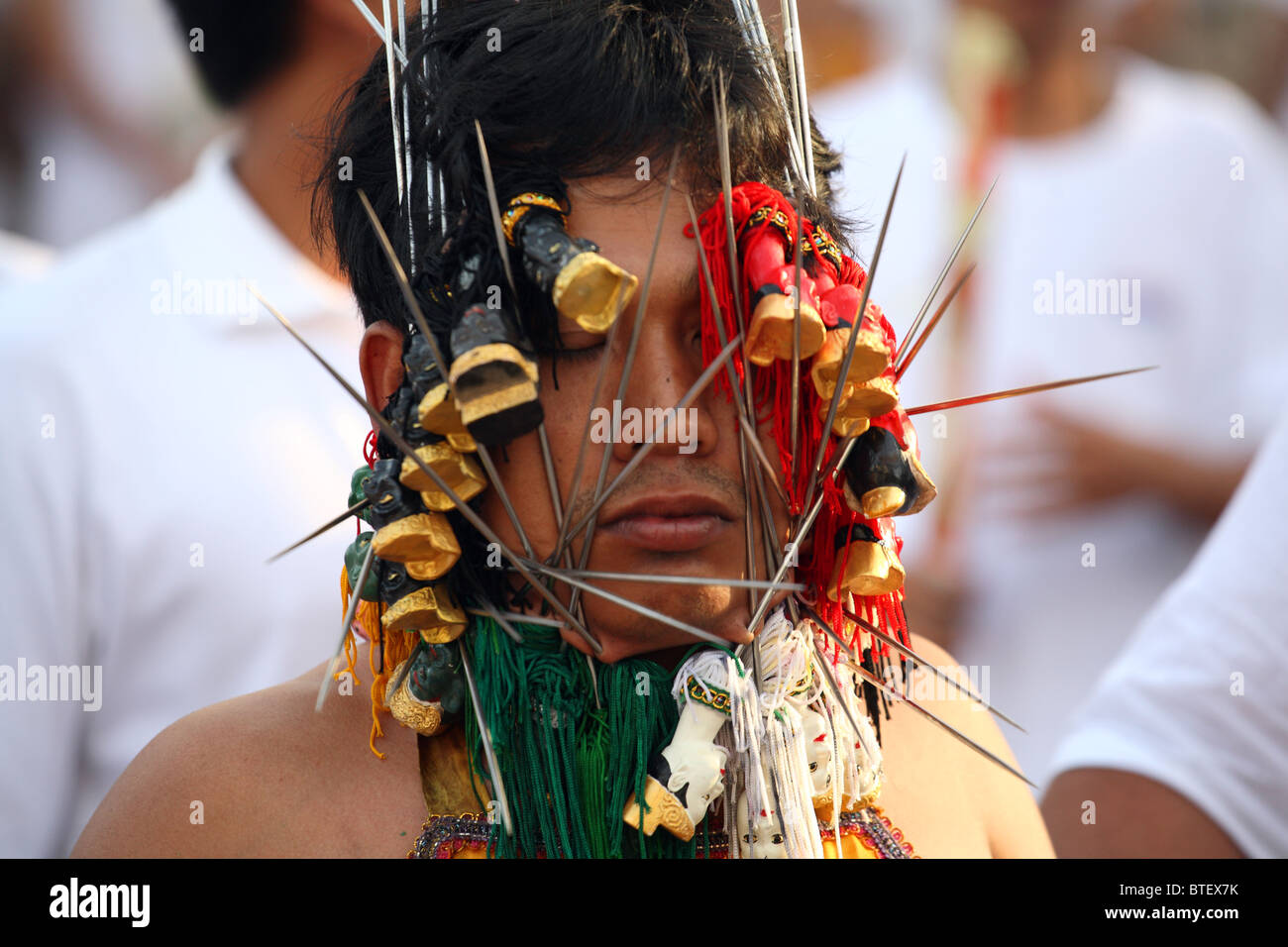 Participant au festival végétarien de Phuket, Thaïlande Banque D'Images