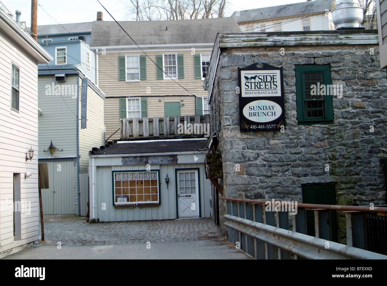 Alley dans la ville historique de Ellicott City, Maryland Banque D'Images