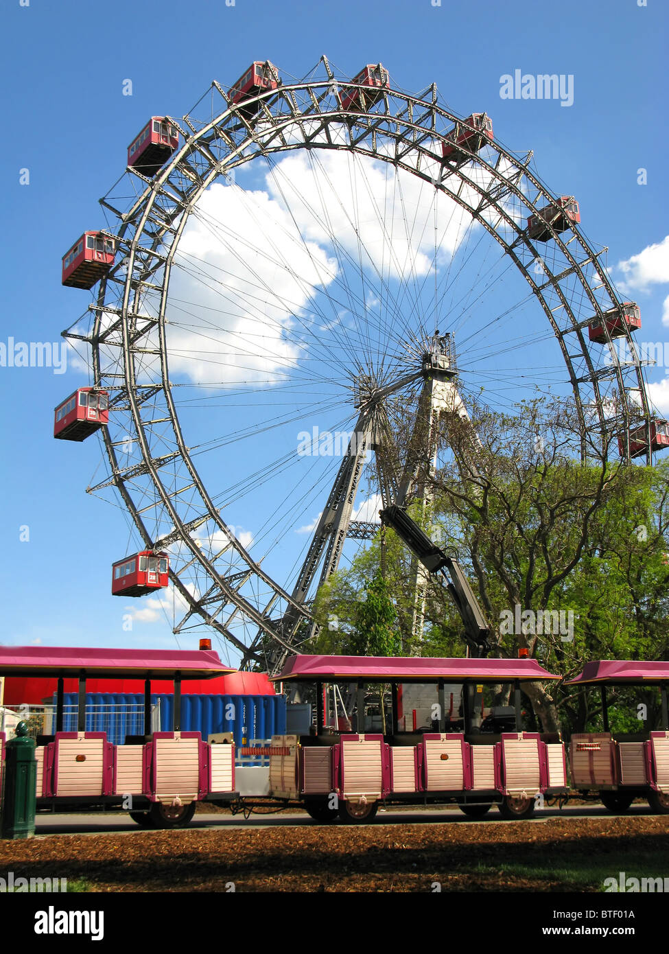 Prater - vieux géant grande roue de Vienne, Autriche Banque D'Images