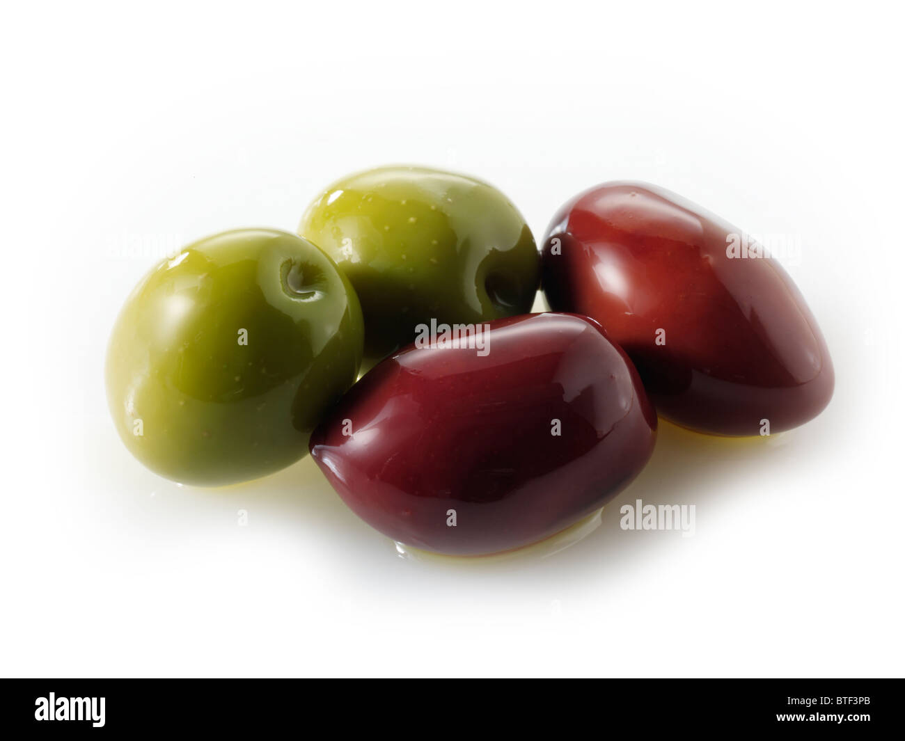 Kalamata olives vertes & Mixtes Banque D'Images