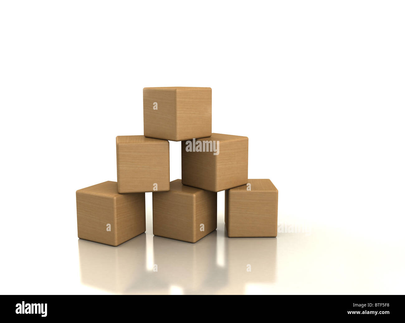 Cales en bois sur fond blanc Banque D'Images