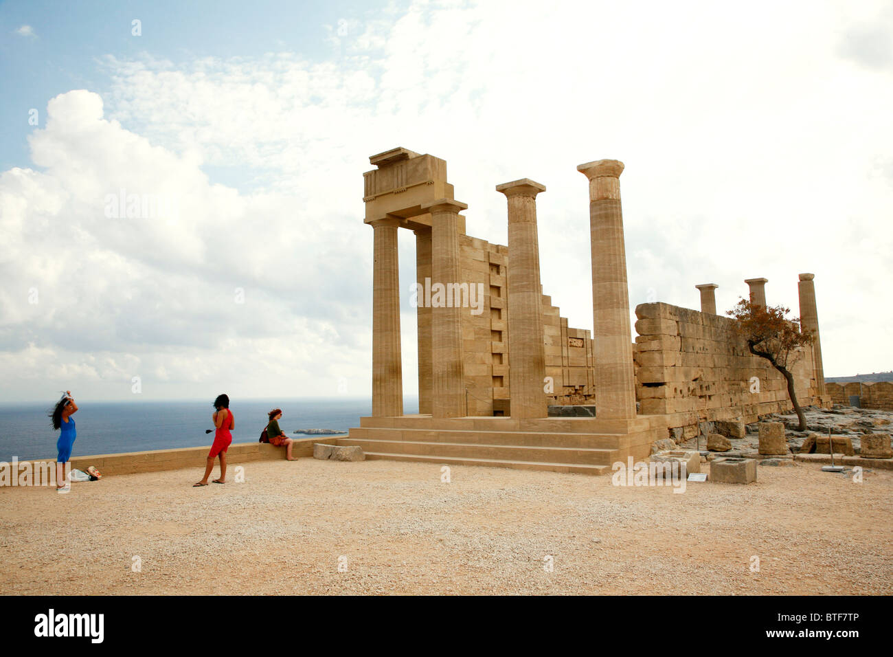 L'Acropole, Lindos, Rhodes, Grèce. Banque D'Images