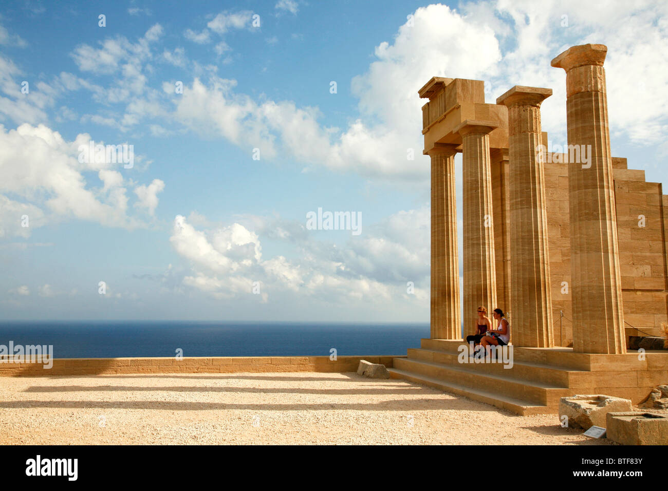L'Acropole, Lindos, Rhodes, Grèce. Banque D'Images