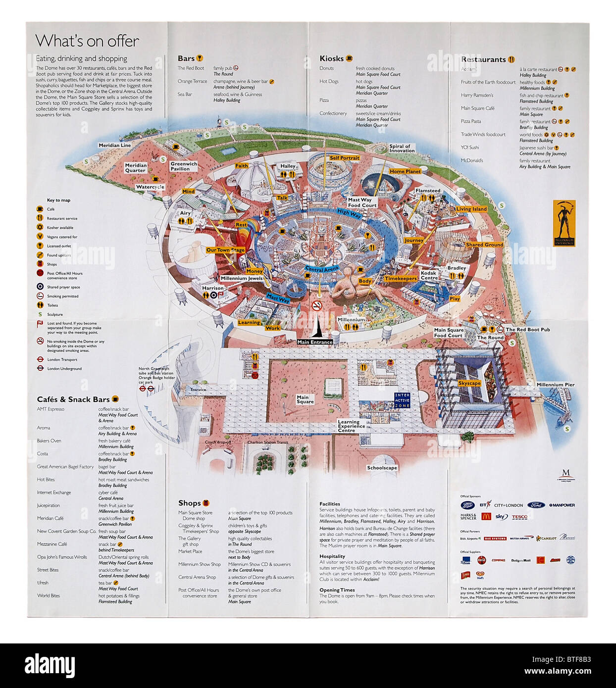 Plan de déploiement de l'expérience du millénaire exposition de 2000, le Dôme, Greenwich, London, England Banque D'Images