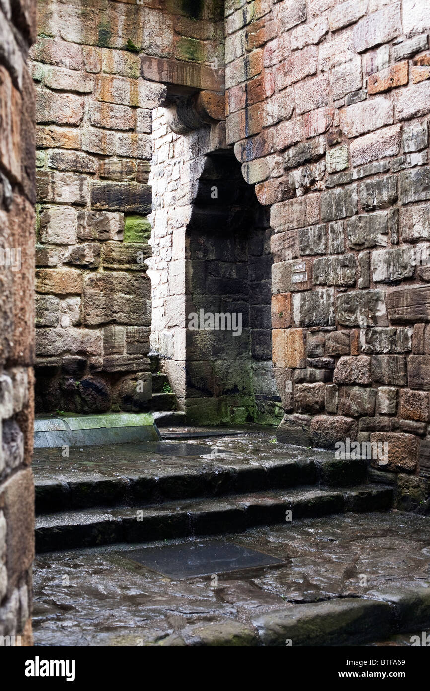 L'intérieur de la chapelle au château de Caernarfon dans le Nord du Pays de Galles Banque D'Images