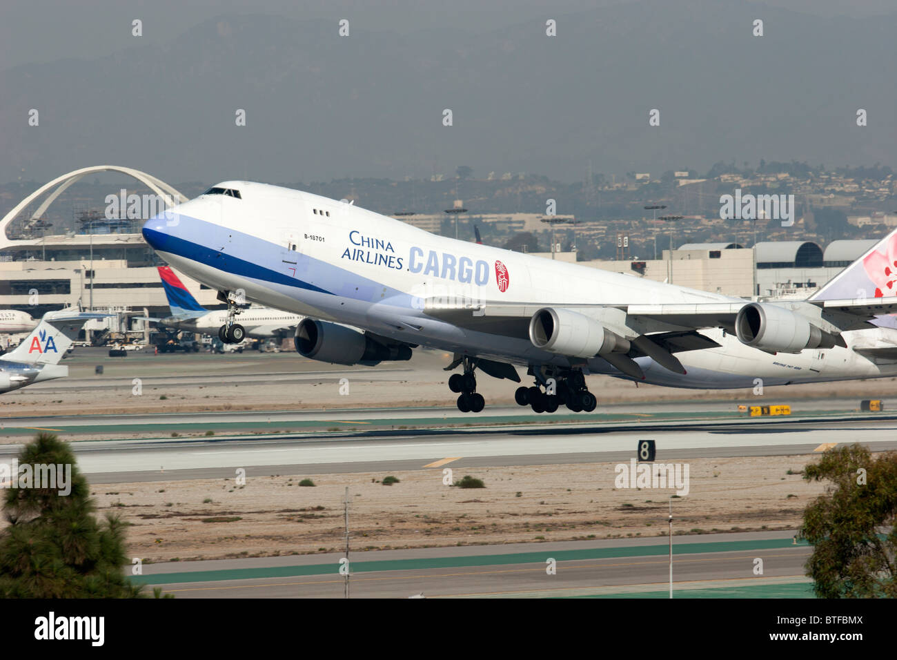 China Airlines Cargo décolle pour l'aéroport de Los Angeles Banque D'Images