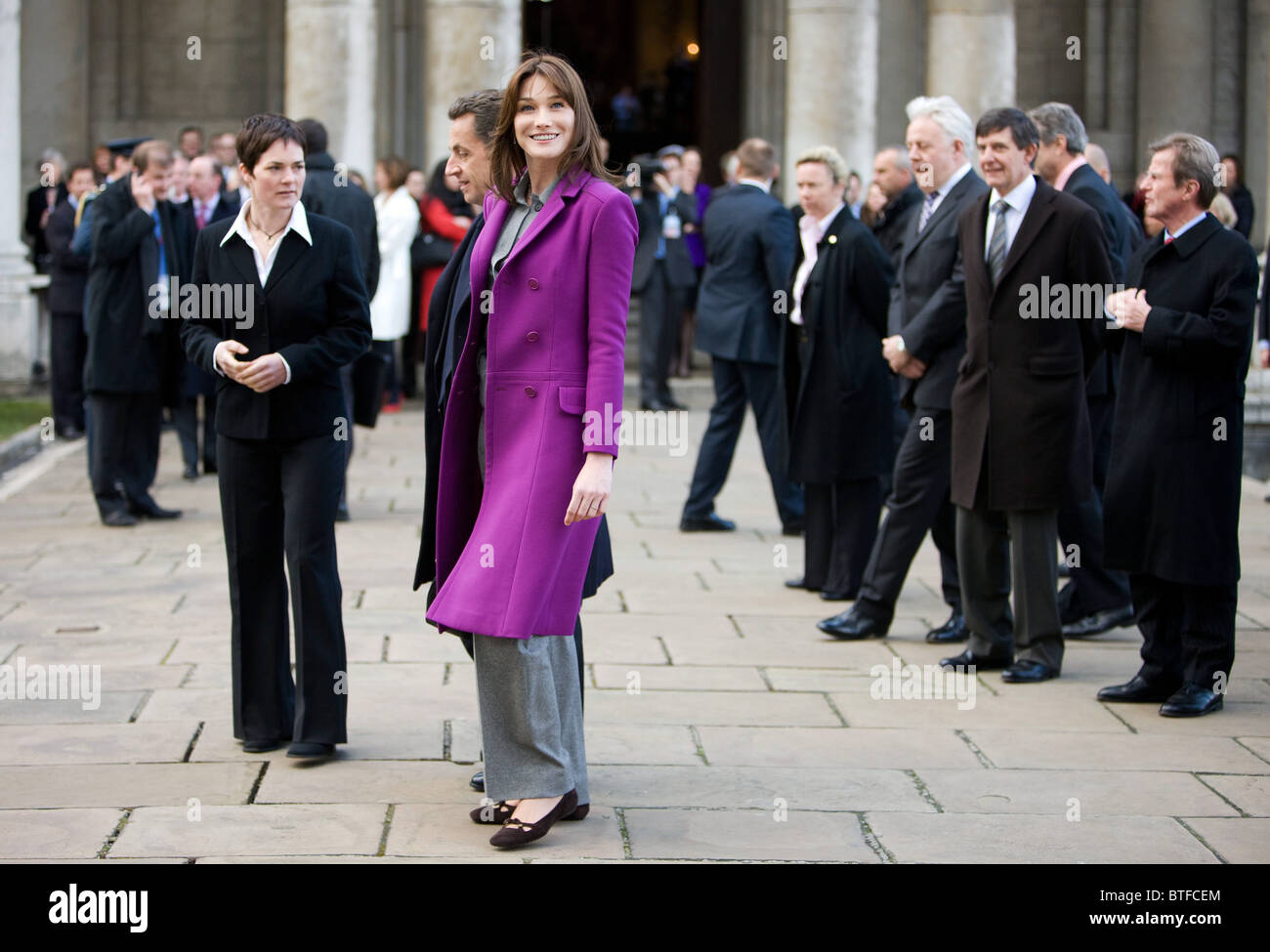 Le président Nicolas Sarkozy et Carla Bruni au Naval College de Greenwich avec Dame Ellen MacArthur, London, UK Banque D'Images