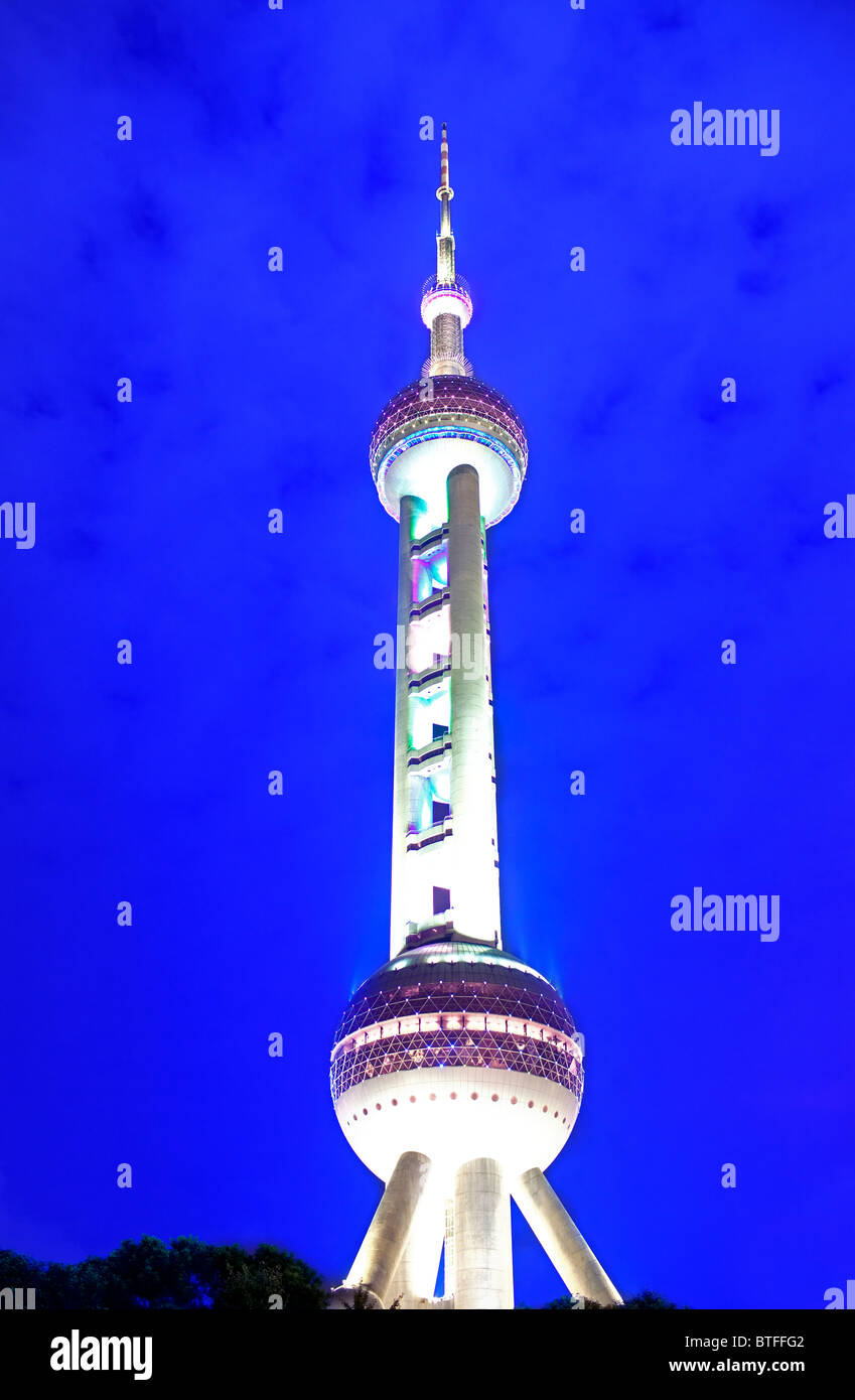 Une belle vue de Shanghai Oriental Pearl Tower Banque D'Images