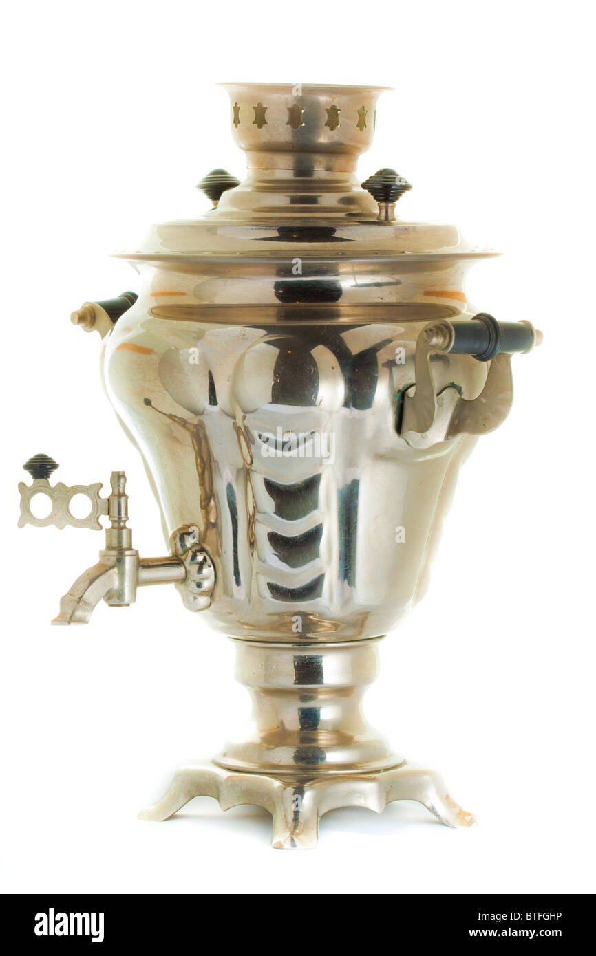 Théière samovar isolated on white Banque D'Images