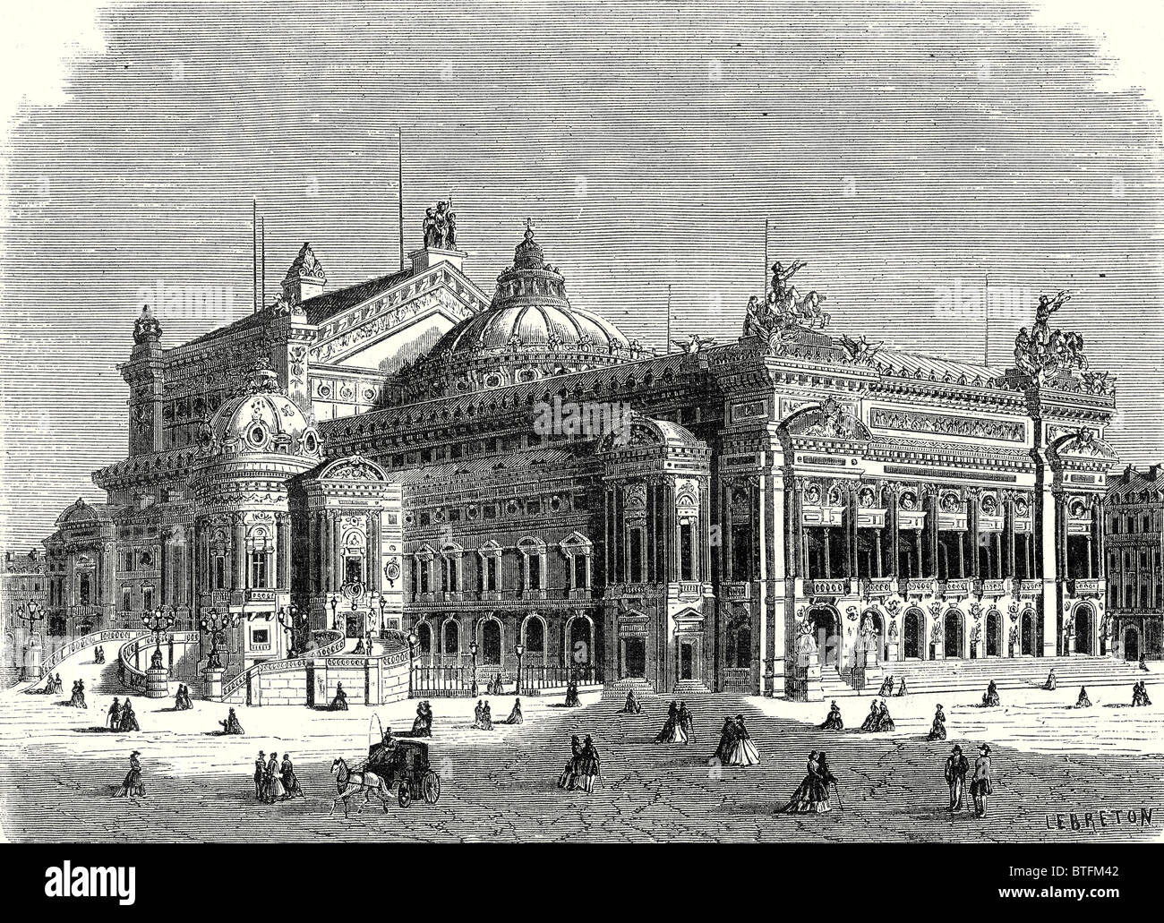 Le nouvel opéra à Paris et ses paratonnerres Banque D'Images