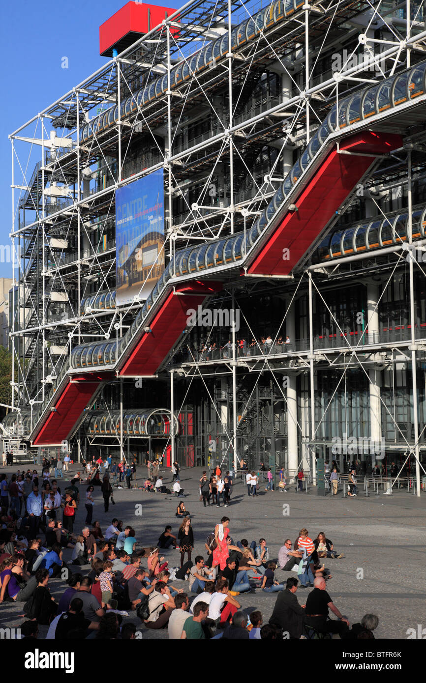 France, Paris, Centre Georges-Pompidou, centre d'art moderne, Banque D'Images