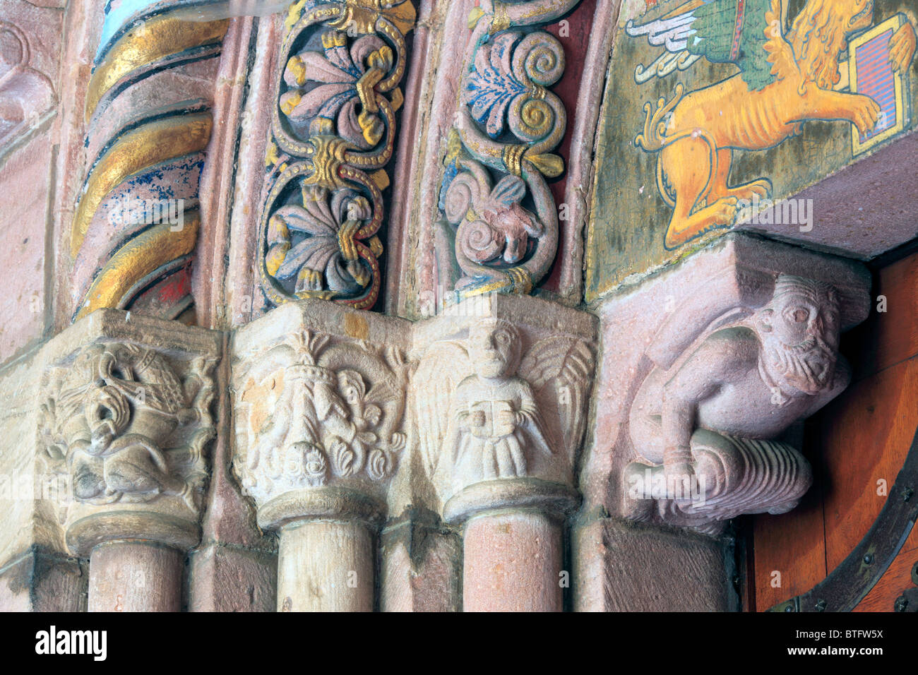 L'église gothique de Saint Georges, Selestat, Bas-Rhin, Alsace, France Banque D'Images