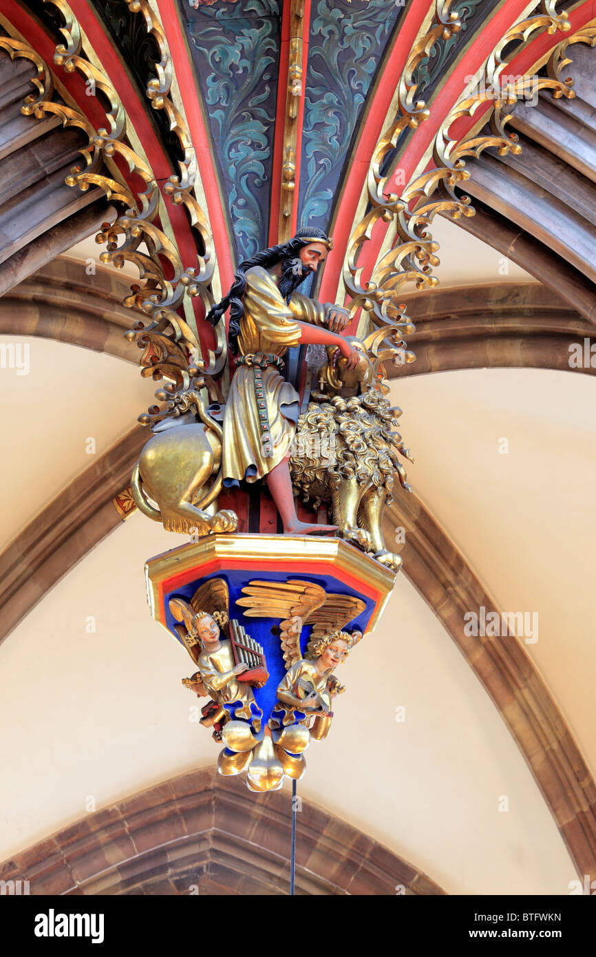 Orgue, cathédrale de Strasbourg, Strasbourg, Alsace, France Banque D'Images