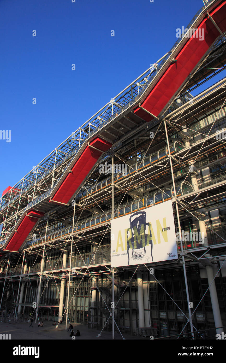 France, Paris, Centre Georges-Pompidou, centre d'art moderne, Banque D'Images