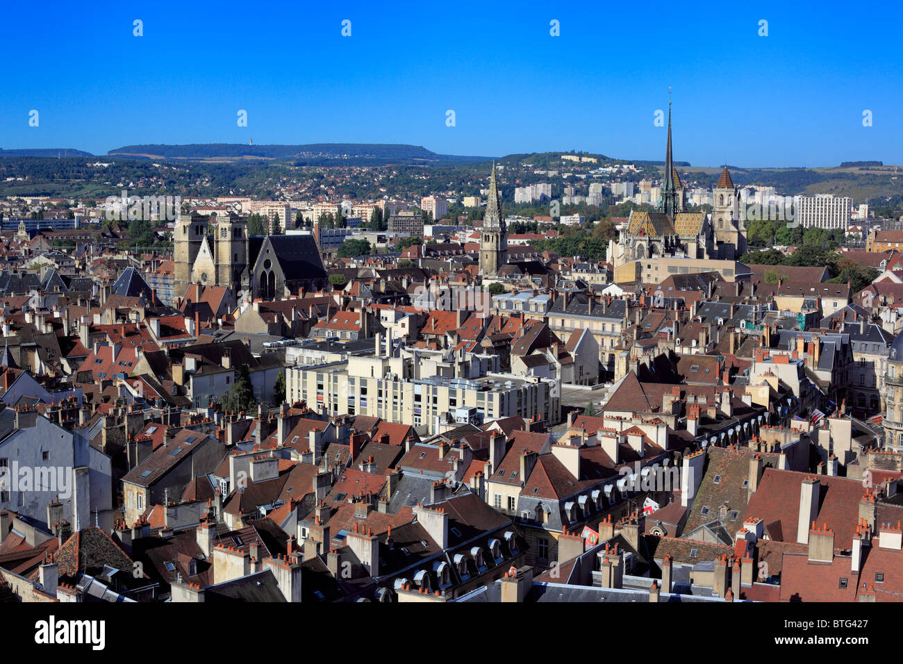 Vue de la ville à partir de la Tour Philippe le Bon, Dijon, Côte-d'Or departement, Bourgogne, France Banque D'Images