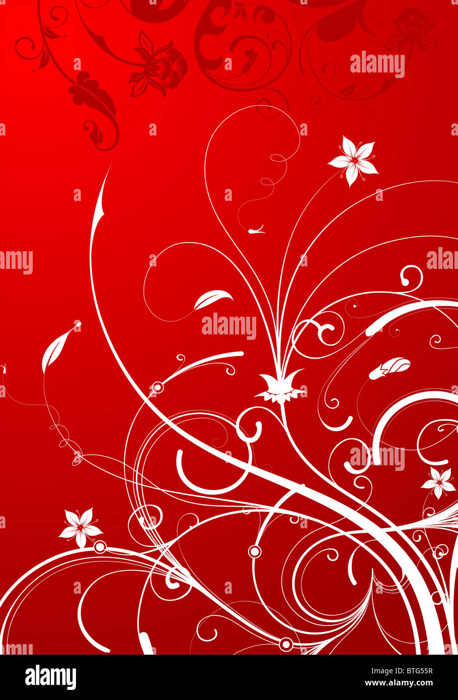 Floral Background for design, illustration vectorielle Banque D'Images