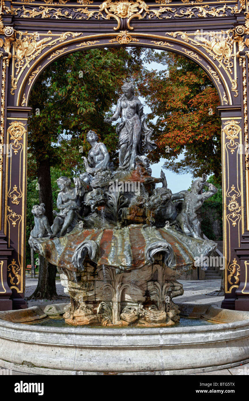 Fontaine de Neptune, Place Stanislas, Nancy, Meurthe-et-Moselle, Lorraine, France Banque D'Images