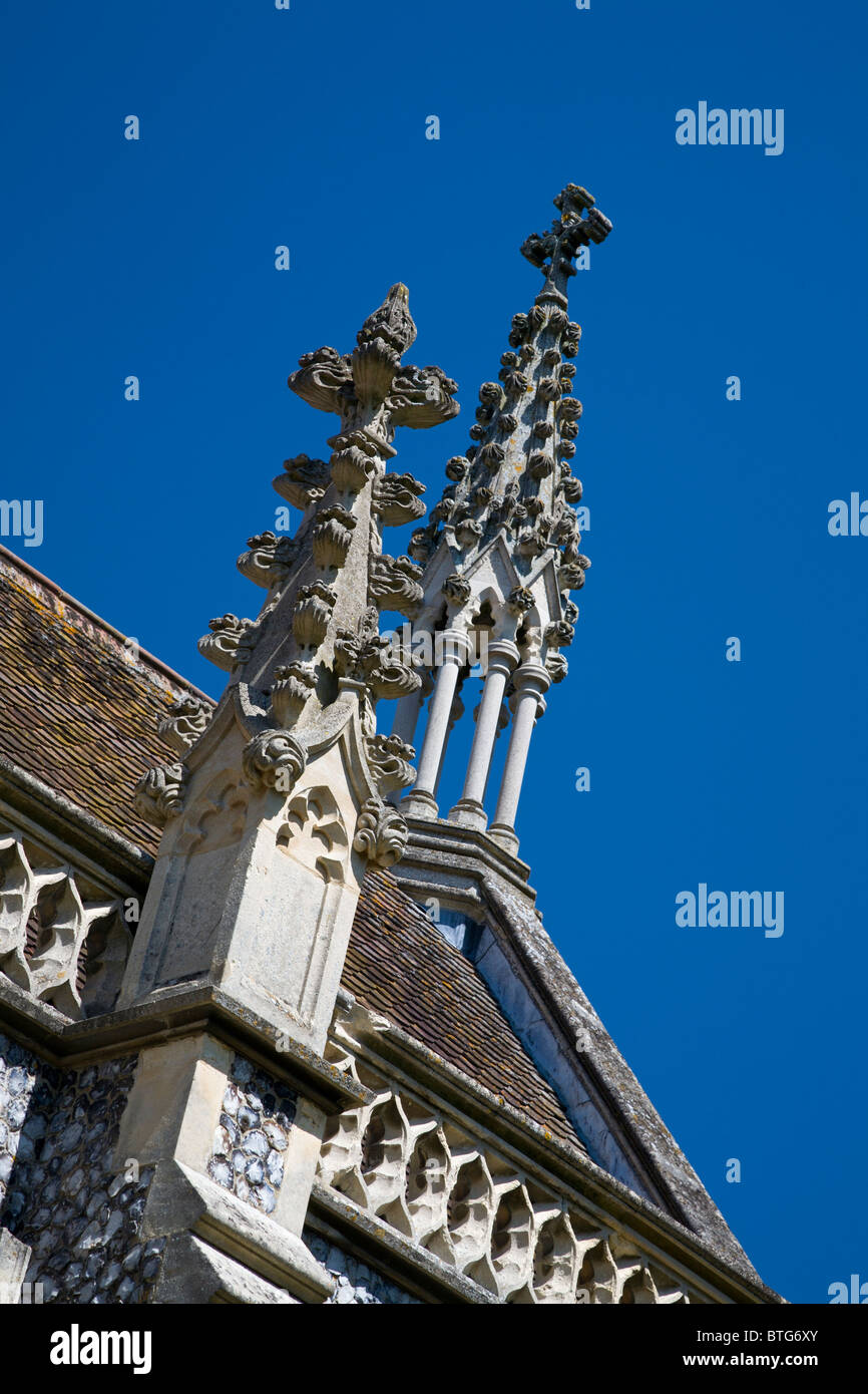 L 'fantasy' Gothick conception de révérend Whitwell Elwin au St Michael et Tous les Anges, Booton, Norfolk, Angleterre, Royaume-Uni. Banque D'Images