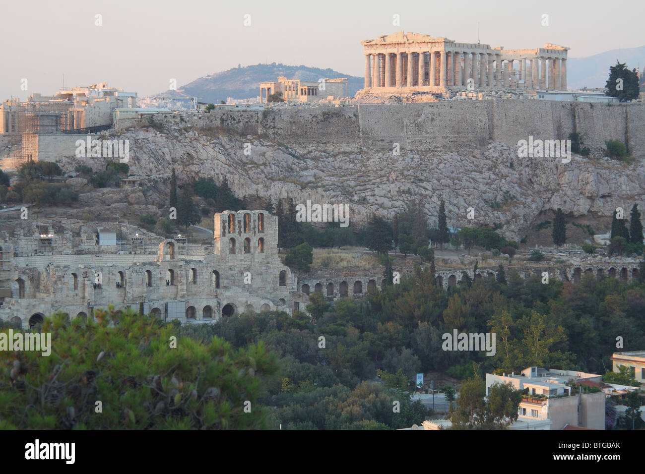 Parthénon et acropole sur Herodium Banque D'Images