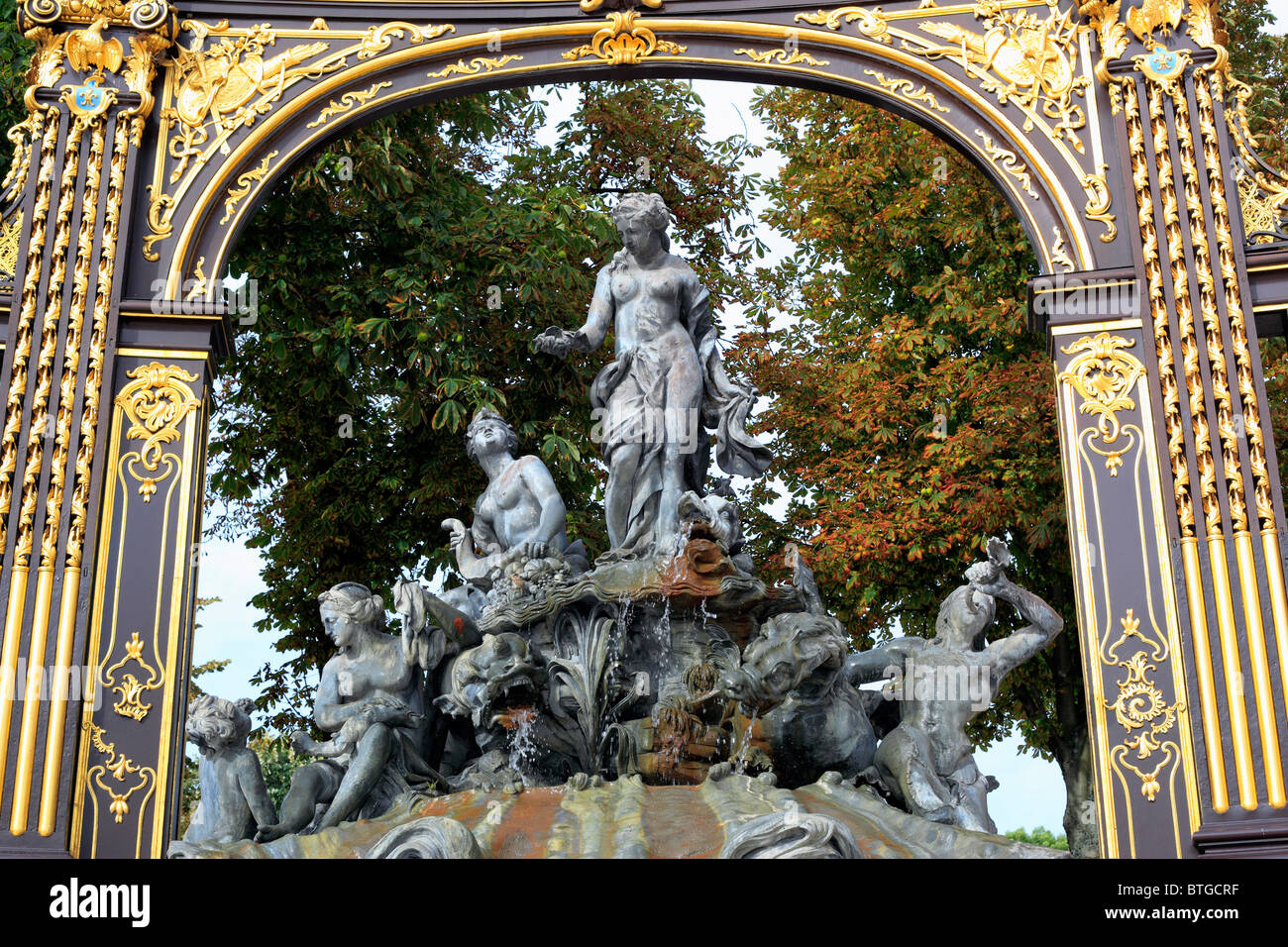 Fontaine de Neptune, Place Stanislas, Nancy, Meurthe-et-Moselle, Lorraine, France Banque D'Images