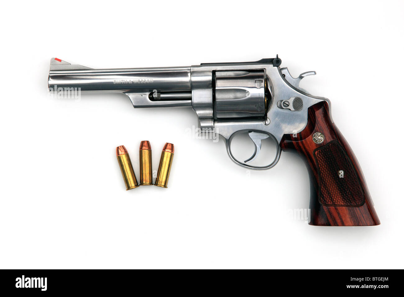 Un revolver .44 Magnum, le même type que celui utilisé dans le 'Dirty Harry' les films à l'exception de celle-ci est faite en acier inoxydable. Banque D'Images