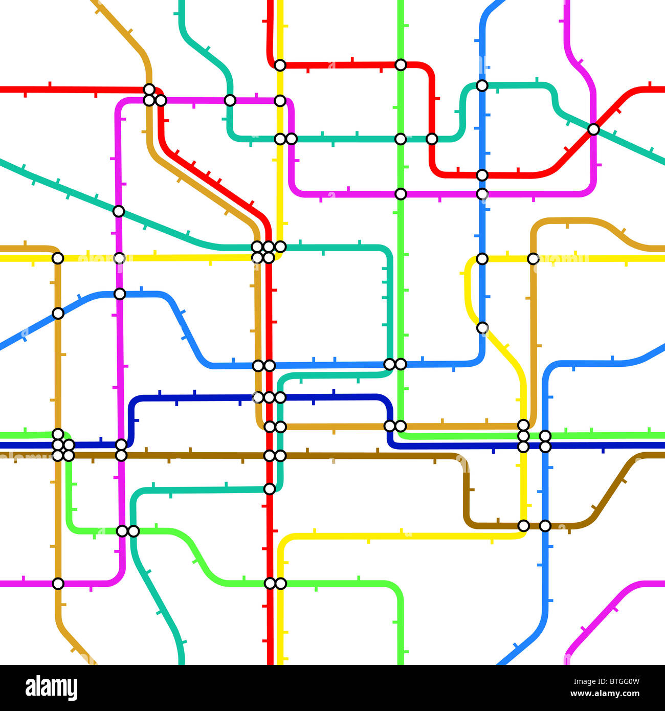 Illustré d'une tuile transparente carte du métro générique Banque D'Images