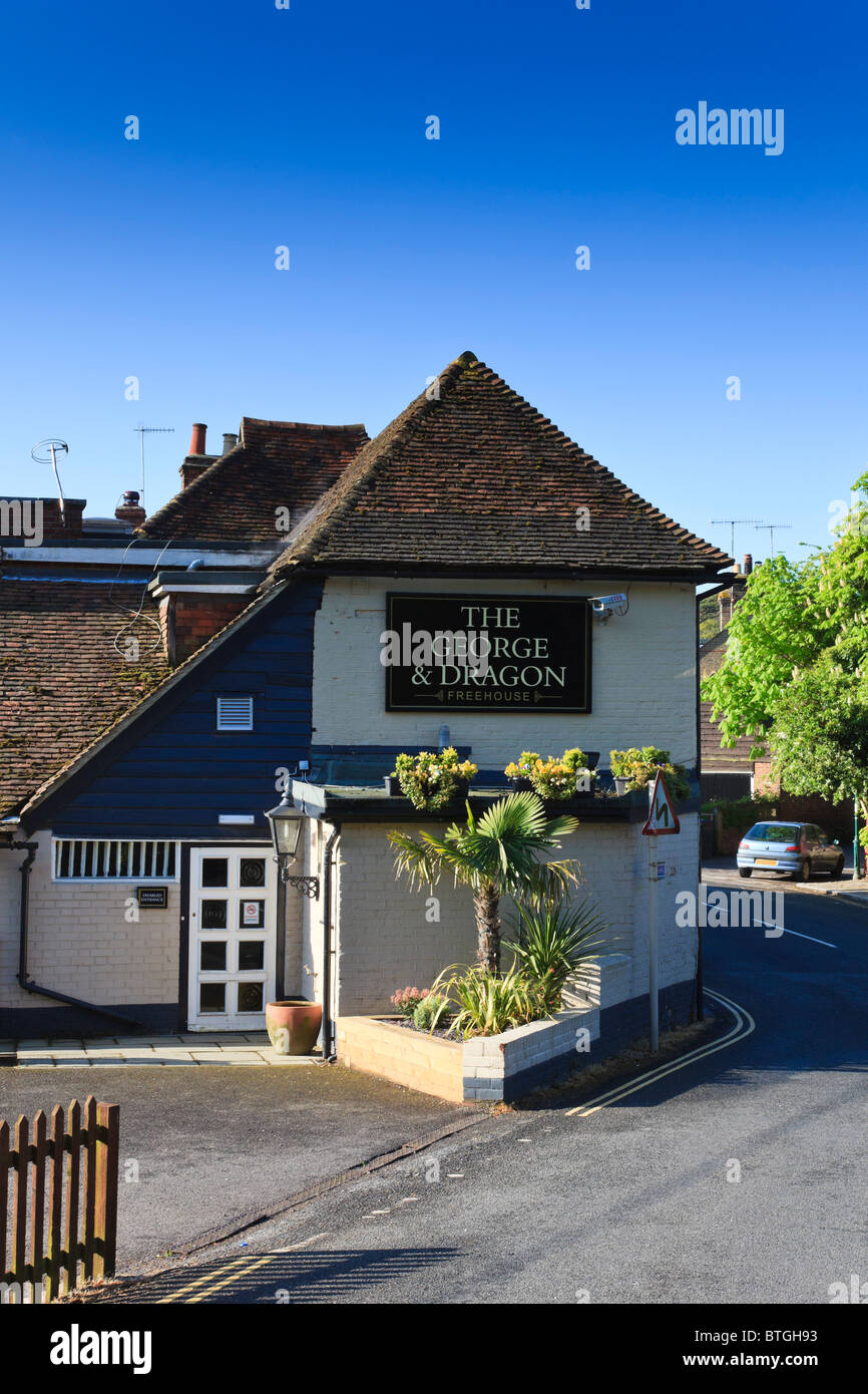 Le George & Dragon Pub à Fordwich, près de Canterbury, Kent, sur les rives de la rivière Stour. UK Banque D'Images