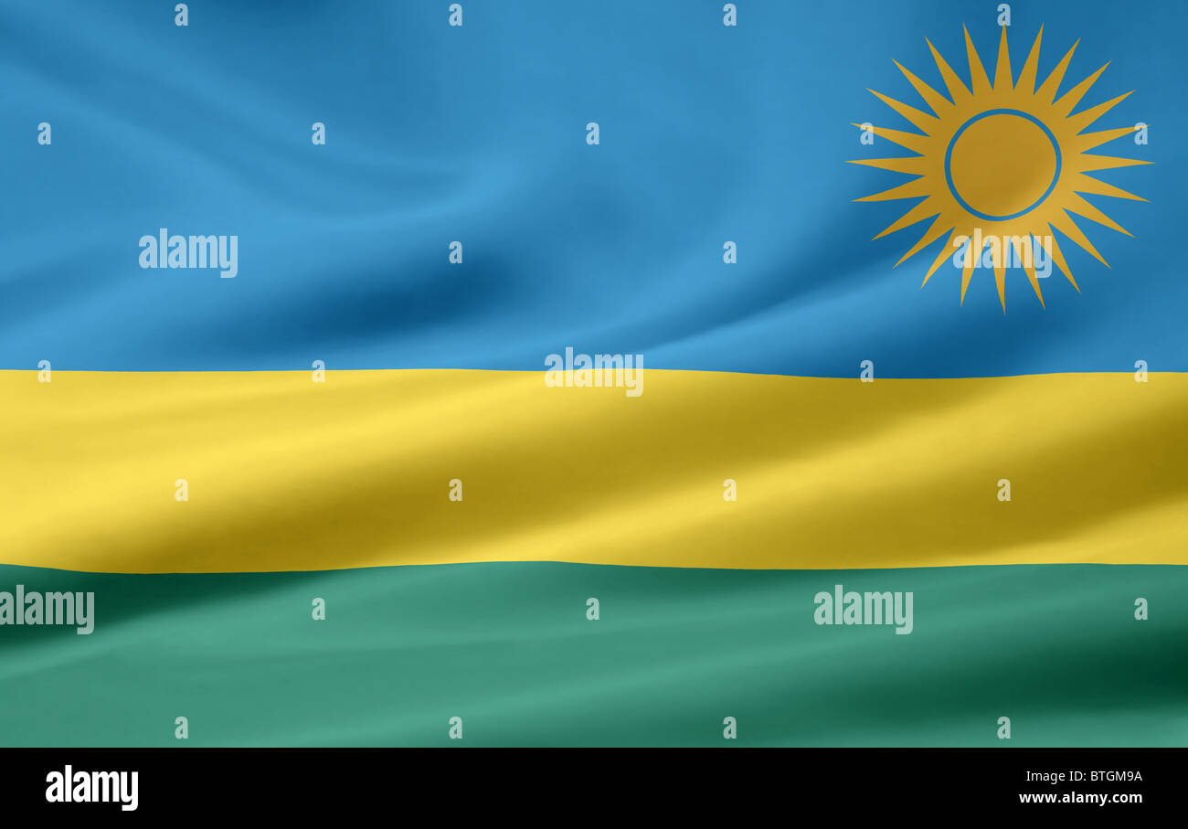 Drapeau du Rwanda à haute résolution Banque D'Images