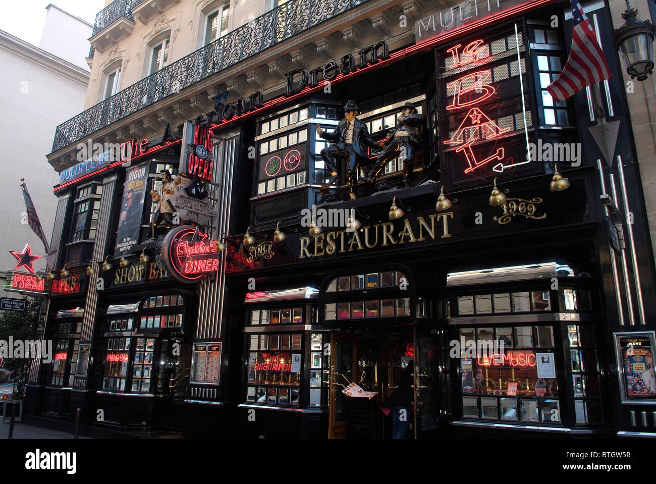 Avant de l'American Dream bar à Paris, capitale de la France Banque D'Images