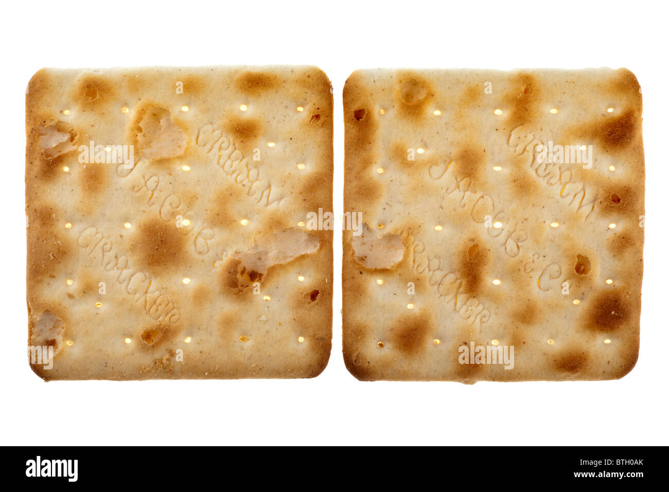 Deux biscuits craquelins crème Jacobs Banque D'Images