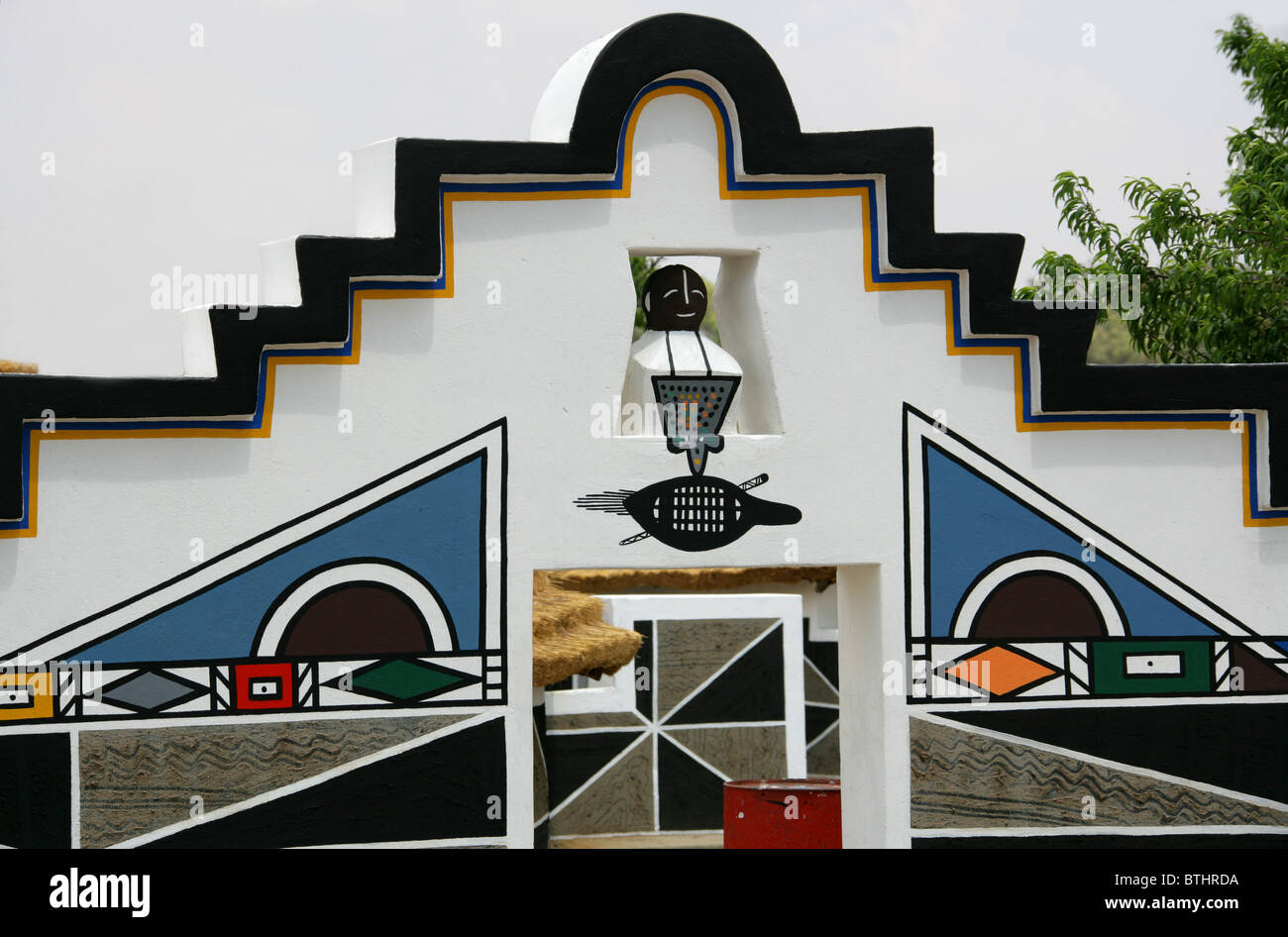 Village de la culture Ndebele, Botshabelo, Afrique du Sud. Banque D'Images