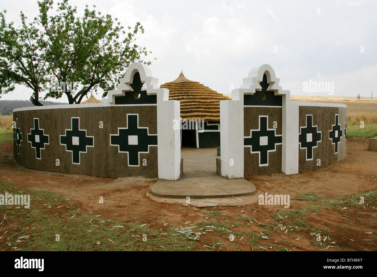 Village de la culture Ndebele, Botshabelo, Afrique du Sud. Banque D'Images