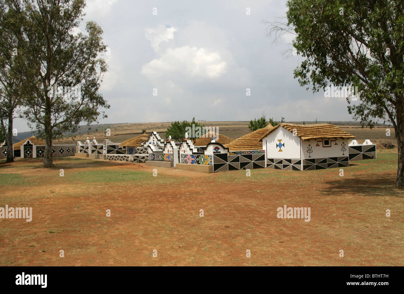 Village de la culture Ndebele, Botshabelo, Afrique du Sud. Banque D'Images