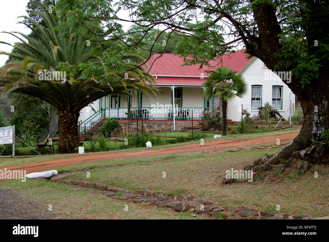 Jardin de thé et café, Botshabelo Historical Village, Afrique du Sud. Banque D'Images