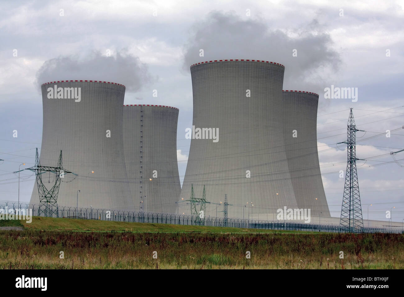 Centrale nucléaire, la centrale de Temelin, en République Tchèque Banque D'Images