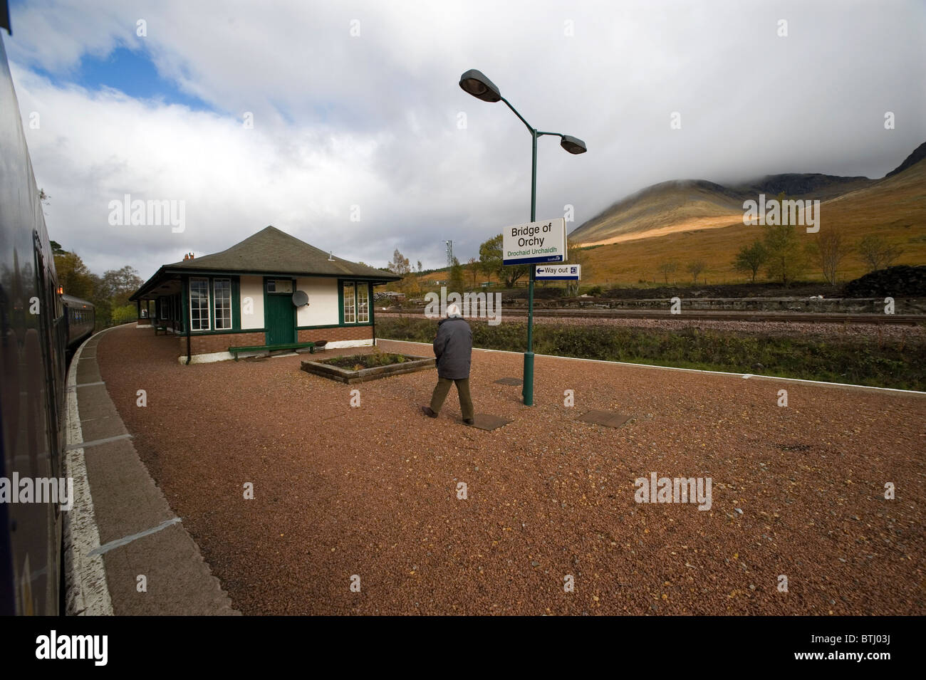 West Highland Line, vote top voyage dans le monde de fer (Wanderlust Lauréat 2010) l'Ecosse.Pont de Orchy Station dans les LED Banque D'Images