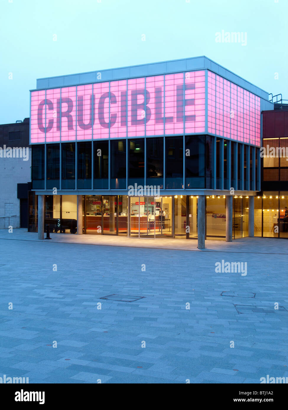 Théâtre Crucible Sheffield, soir Banque D'Images