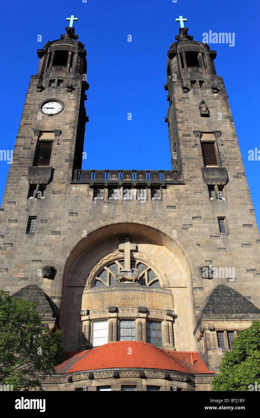 Église néo-roman, Saxe, Allemagne Banque D'Images