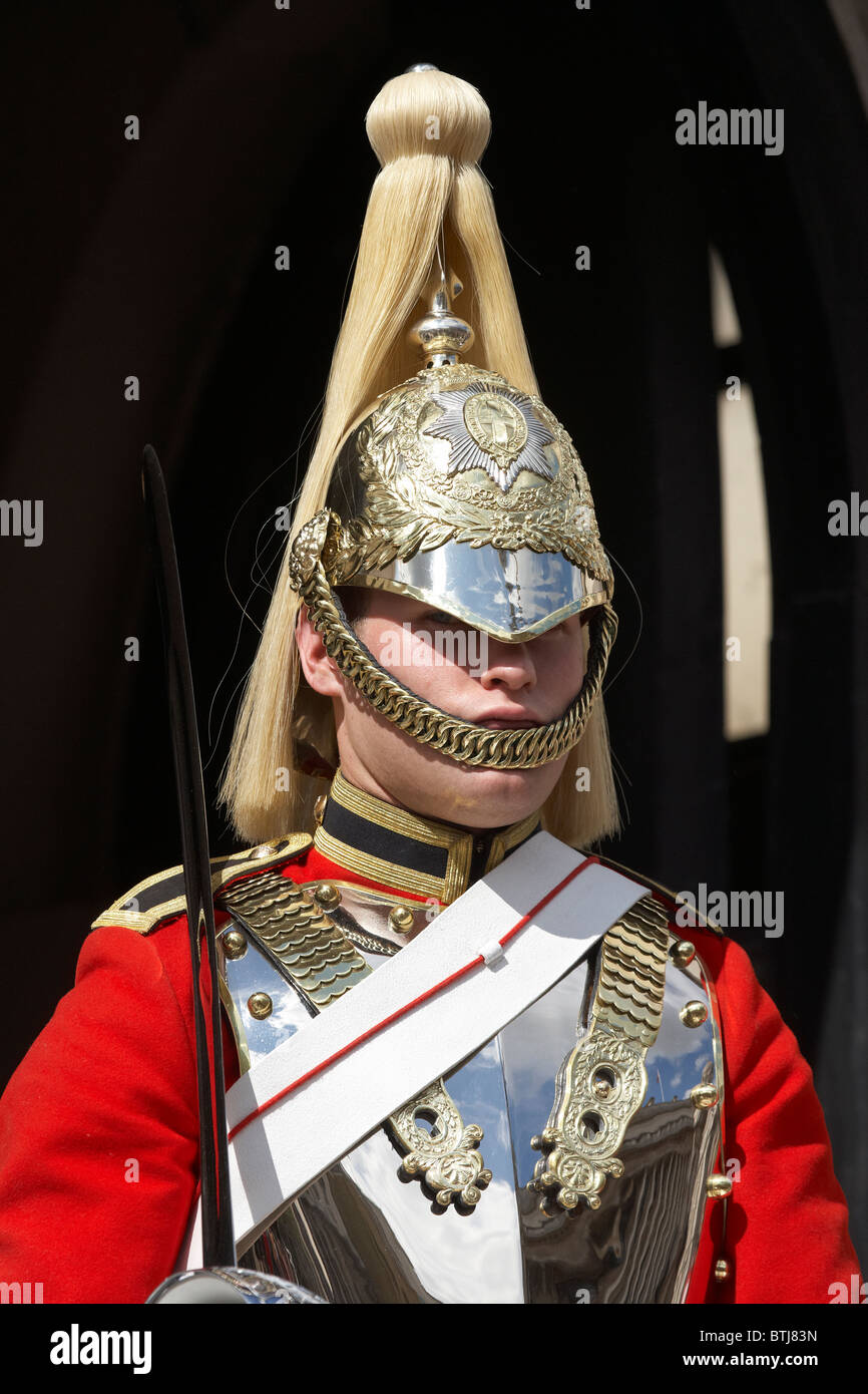 British Household Cavalry (Life Guards Regiment), Horse Guards, Whitehall, Londres, Angleterre, Royaume-Uni Banque D'Images