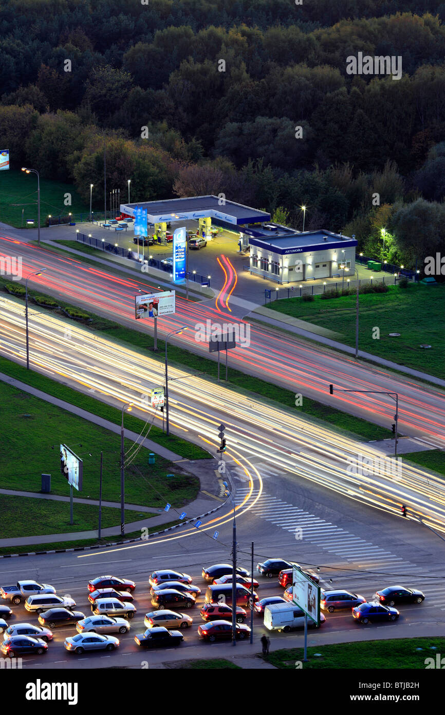 Le trafic urbain, Moscou, Russie Banque D'Images