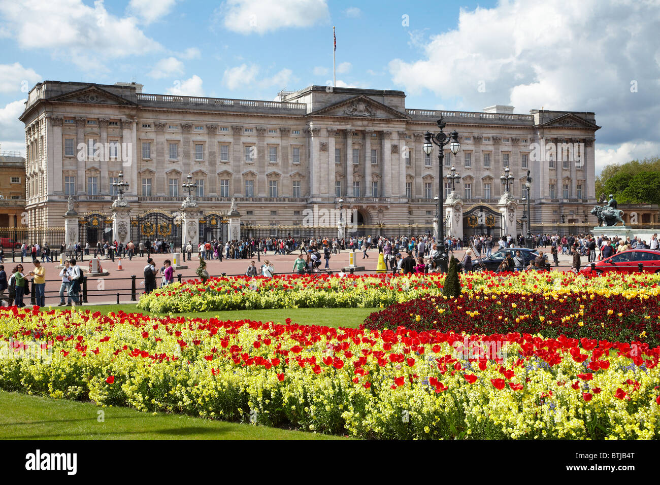 Le palais de Buckingham, et Memorial Gardens, Londres, Angleterre, Royaume-Uni Banque D'Images