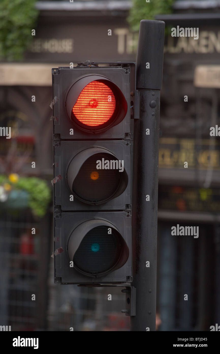 Le feu rouge, Londres, Angleterre, Royaume-Uni Banque D'Images