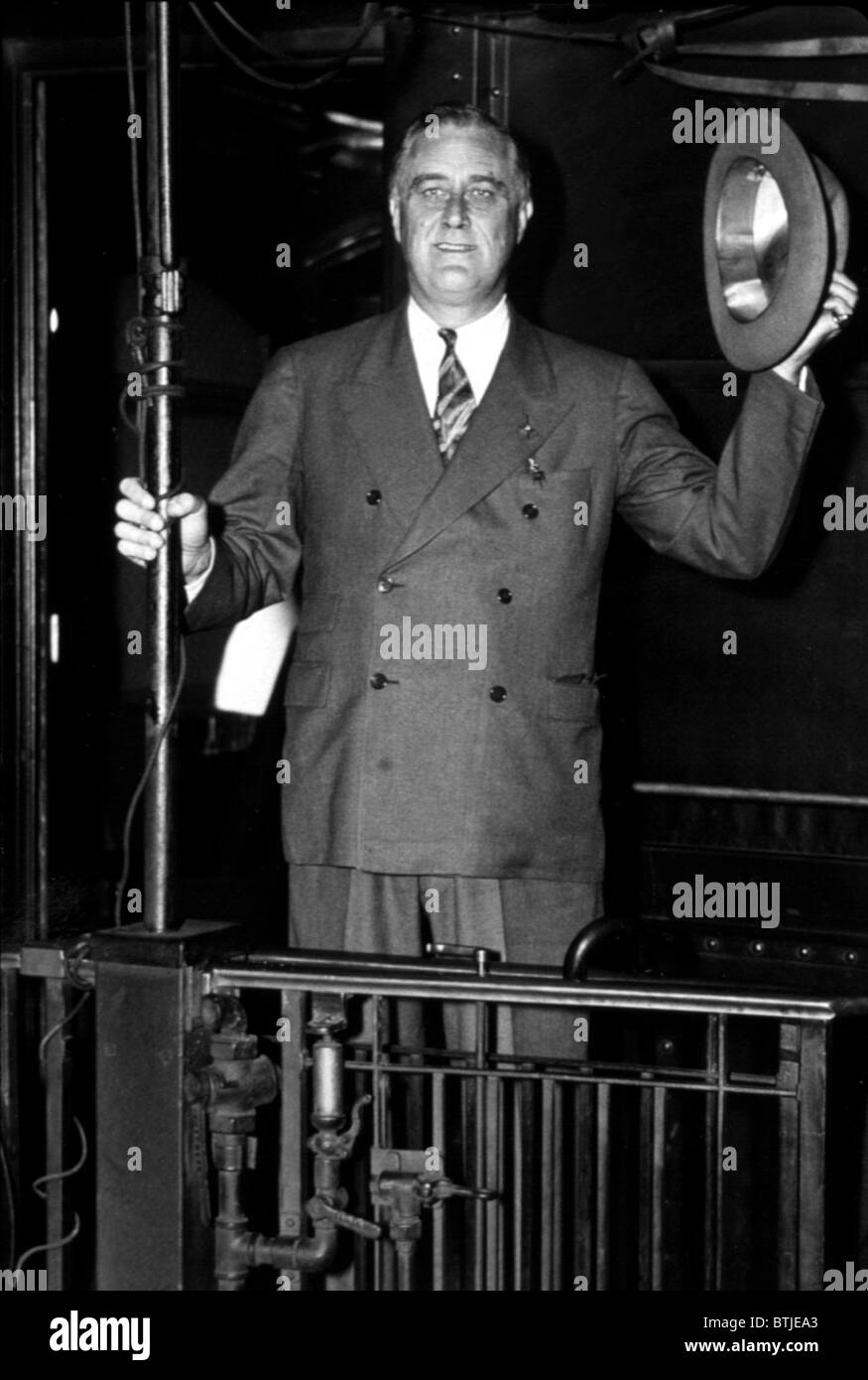 FRANKLIN D. ROOSEVELT faisant campagne pour le président en 1932. Banque D'Images