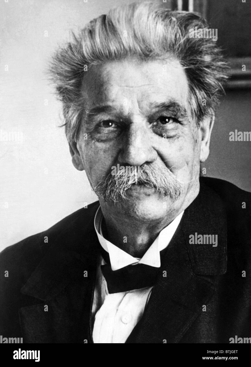 Docteur Albert Schweitzer (1875-1965), prix Nobel, médecin, philosophe et musicien, vers les années 1940. Archives CSU/courte Banque D'Images
